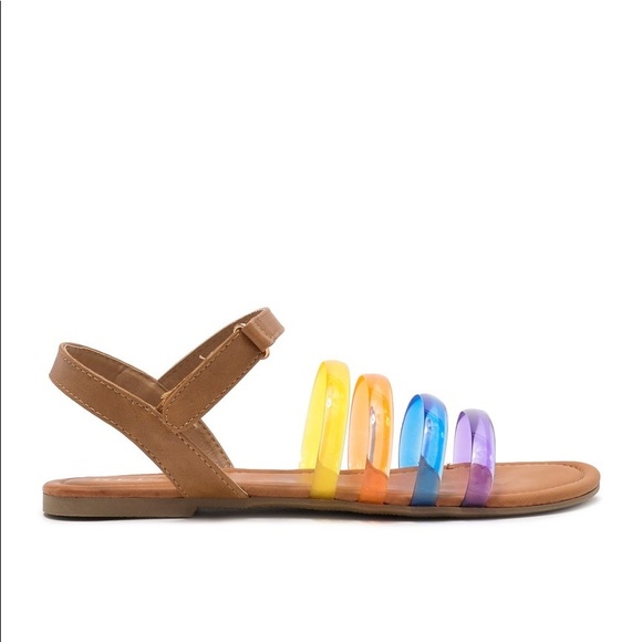 🌈 Girl’s Rainbow Jelly Vegan Sandals - Picture 9 of 10
